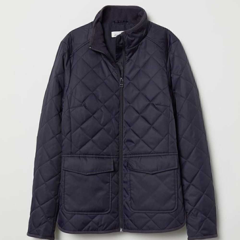 H&M L.O.G.G. Navy Quilted Jacket Sz 2